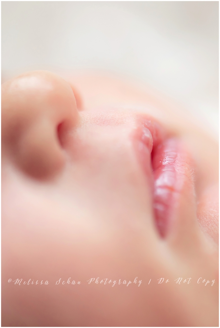 Newborn macro photo of lips