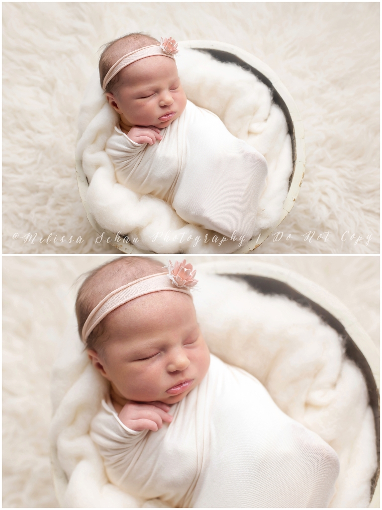 Swaddled sleeping newborn 