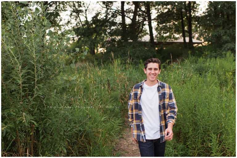 Barrington Illinois high school senior guy walking outdoor photography session