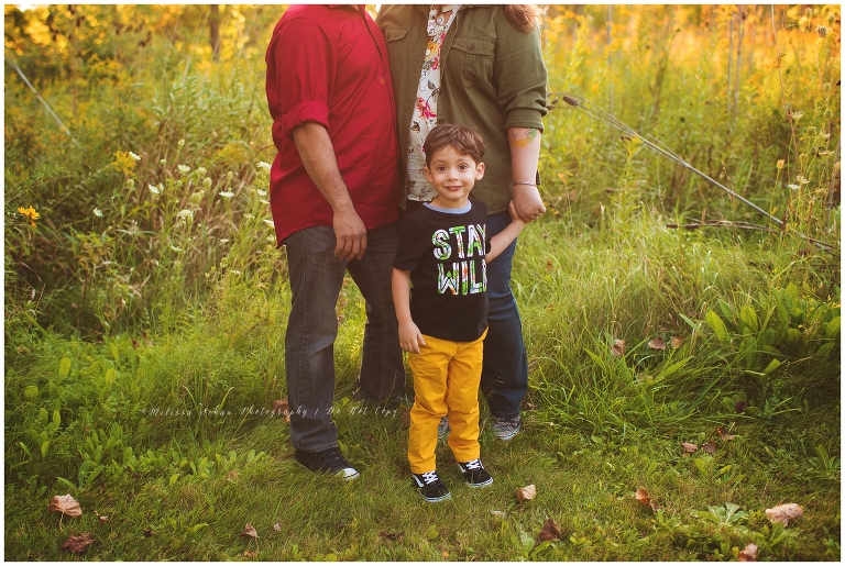 Family Sunset Photography Session Standing in grass